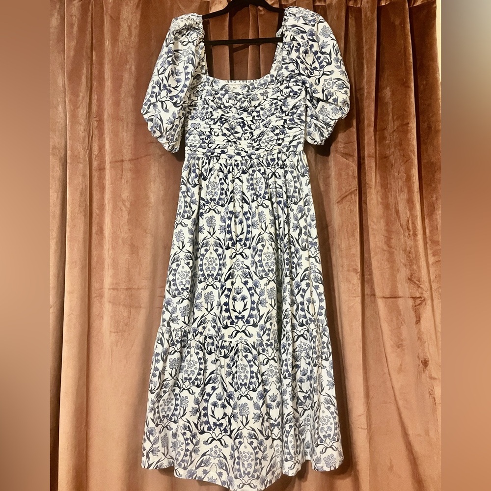 NWT Abercrombie Emerson Puff Sleeve poplin Dress.